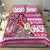 Hawaii Mele Kalikimaka Bedding Set Santa Claus Surfing with Hawaiian Pattern Striped Pink Style LT03 - Polynesian Pride
