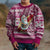 Hawaii Mele Kalikimaka Kid Ugly Christmas Sweater Santa Claus Surfing with Hawaiian Pattern Striped Pink Style LT03 - Polynesian Pride
