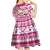 Hawaii Mele Kalikimaka Kid Short Sleeve Dress Santa Claus Surfing with Hawaiian Pattern Striped Pink Style LT03 - Polynesian Pride
