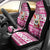 Custom Hawaii Mele Kalikimaka Car Seat Cover Santa Claus Surfing with Hawaiian Pattern Striped Pink Style LT03 - Polynesian Pride