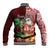 Custom Hawaii Mele Kalikimaka Baseball Jacket Santa Claus and Hula Girl Tropical Folwer with Hawaiian Pattern LT03 - Polynesian Pride