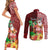 Custom Hawaii Mele Kalikimaka Couples Matching Short Sleeve Bodycon Dress and Long Sleeve Button Shirt Santa Claus and Hula Girl Tropical Folwer with Hawaiian Pattern LT03 - Polynesian Pride