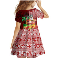 Custom Hawaii Mele Kalikimaka Family Matching Mermaid Dress and Hawaiian Shirt Santa Claus and Hula Girl Tropical Folwer with Hawaiian Pattern LT03 - Polynesian Pride