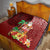 Custom Hawaii Mele Kalikimaka Quilt Santa Claus and Hula Girl Tropical Folwer with Hawaiian Pattern LT03 - Polynesian Pride