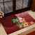 Custom Hawaii Mele Kalikimaka Rubber Doormat Santa Claus and Hula Girl Tropical Folwer with Hawaiian Pattern LT03 - Polynesian Pride
