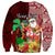 Custom Hawaii Mele Kalikimaka Sweatshirt Santa Claus and Hula Girl Tropical Folwer with Hawaiian Pattern LT03 - Polynesian Pride