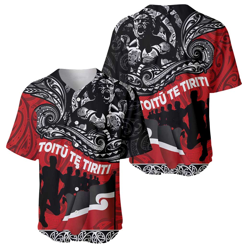Aotearoa Toitu Te Tiriti Baseball Jersey Honoring Te Tiriti o Waitangi Maori Haka LT03 - Polynesian Pride