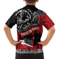 Aotearoa Toitu Te Tiriti Family Matching Short Sleeve Bodycon Dress and Hawaiian Shirt Honoring Te Tiriti o Waitangi Maori Haka LT03 - Polynesian Pride