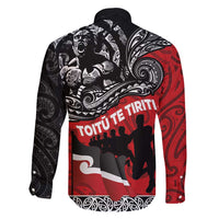 Aotearoa Toitu Te Tiriti Family Matching Short Sleeve Bodycon Dress and Hawaiian Shirt Honoring Te Tiriti o Waitangi Maori Haka LT03 - Polynesian Pride