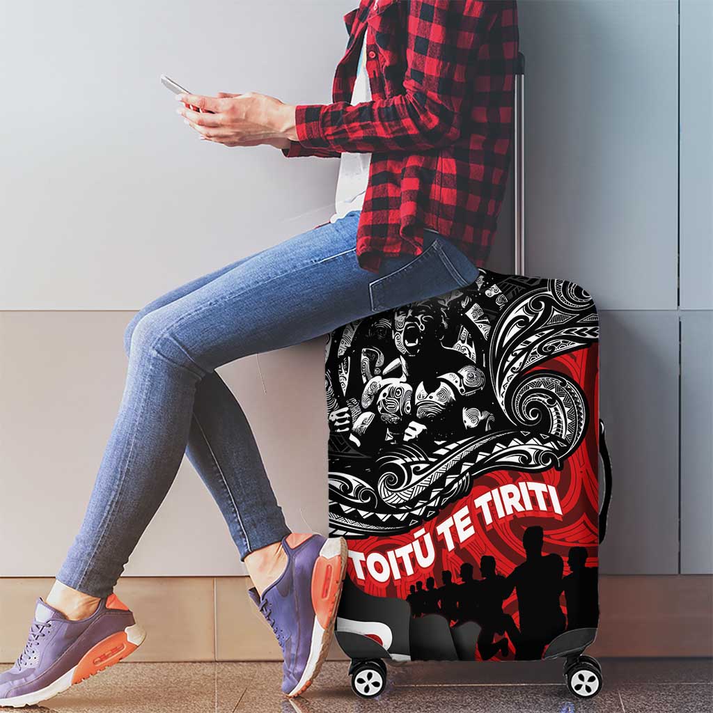 Aotearoa Toitu Te Tiriti Luggage Cover Honoring Te Tiriti o Waitangi Maori Haka