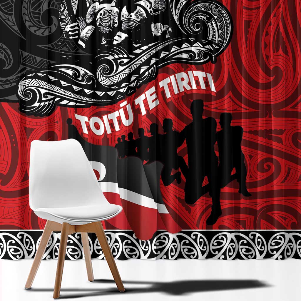 Aotearoa Toitu Te Tiriti Window Curtain Honoring Te Tiriti o Waitangi Maori Haka