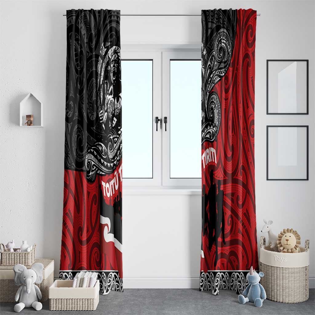Aotearoa Toitu Te Tiriti Window Curtain Honoring Te Tiriti o Waitangi Maori Haka
