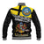 New Zealand Wellington Baseball Jacket The Capital's Emblems Flag and Koru Art