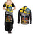 New Zealand Wellington Couples Matching Summer Maxi Dress and Long Sleeve Button Shirt The Capital's Emblems Flag and Koru Art