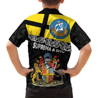 New Zealand Wellington Family Matching Tank Maxi Dress and Hawaiian Shirt The Capital's Emblems Flag and Koru Art LT03 - Polynesian Pride