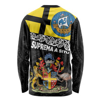 New Zealand Wellington Long Sleeve Shirt The Capital's Emblems Flag and Koru Art LT03 - Polynesian Pride