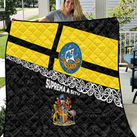 New Zealand Wellington Quilt The Capital's Emblems Flag and Koru Art LT03 Black - Polynesian Pride