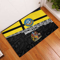 New Zealand Wellington Rubber Doormat The Capital's Emblems Flag and Koru Art LT03 - Polynesian Pride