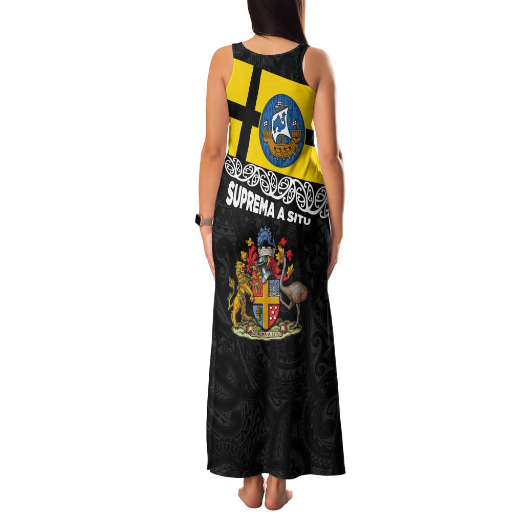 New Zealand Wellington Tank Maxi Dress The Capital's Emblems Flag and Koru Art