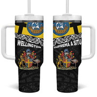 New Zealand Wellington Tumbler With Handle The Capital's Emblems - Flag and Koru Art