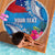 Personalised Samoa Coat Of Arms Beach Blanket Tropical Flower Blue Polynesian Pattern LT03 - Polynesian Pride