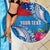 Personalised Samoa Coat Of Arms Beach Blanket Tropical Flower Blue Polynesian Pattern LT03 - Polynesian Pride