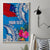Personalised Samoa Coat Of Arms Canvas Wall Art Tropical Flower Blue Polynesian Pattern LT03 - Polynesian Pride