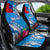 Personalised Samoa Coat Of Arms Car Seat Cover Tropical Flower Blue Polynesian Pattern LT03 - Polynesian Pride