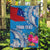 Personalised Samoa Coat Of Arms Garden Flag Tropical Flower Blue Polynesian Pattern LT03 Garden Flag Blue - Polynesian Pride