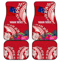 Personalised Samoa Coat Of Arms Car Mats Tropical Flower Red Polynesian Pattern LT03 Red - Polynesian Pride