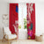 Personalised Samoa Coat Of Arms Window Curtain Tropical Flower Red Polynesian Pattern LT03 - Polynesian Pride