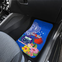 Personalised Samoa Coat Of Arms Car Mats Hibiscus Polynesian Tattoo Pattern LT03 - Polynesian Pride