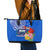 Personalised Samoa Coat Of Arms Leather Tote Bag Hibiscus Polynesian Tattoo Pattern LT03 - Polynesian Pride
