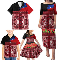Samoa Flag Day Family Matching Puletasi and Hawaiian Shirt Siapo Pattern and Ula Fala LT03 - Polynesian Pride