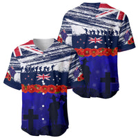 New Zealand and Australia ANZAC Day Baseball Jersey Lest We Forget Red Poppy Flowers and Soldier LT03 - Polynesian Pride