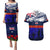 New Zealand and Australia ANZAC Day Couples Matching Puletasi and Hawaiian Shirt Lest We Forget Red Poppy Flowers and Soldier LT03 Blue - Polynesian Pride