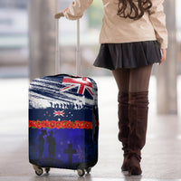 New Zealand and Australia ANZAC Day Luggage Cover Lest We Forget Red Poppy Flowers and Soldier LT03 - Polynesian Pride