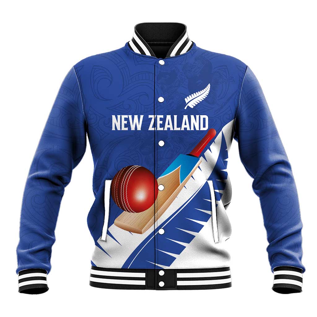 Custom New Zealand Cricket Baseball Jacket Kiwi Birds Haka Dance Blue Fern Sporty Style