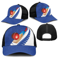 New Zealand Cricket Baseball Net Cap Kiwi Birds Haka Dance Blue Fern Sporty Style