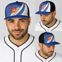 New Zealand Cricket Baseball Net Cap Kiwi Birds Haka Dance Blue Fern Sporty Style