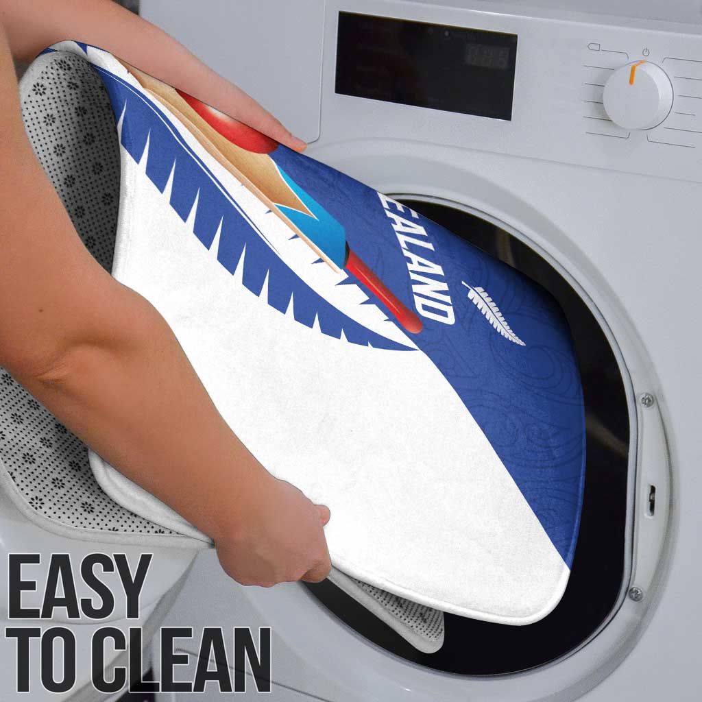 New Zealand Cricket Bathroom Set Kiwi Birds Haka Dance Blue Fern Sporty Style