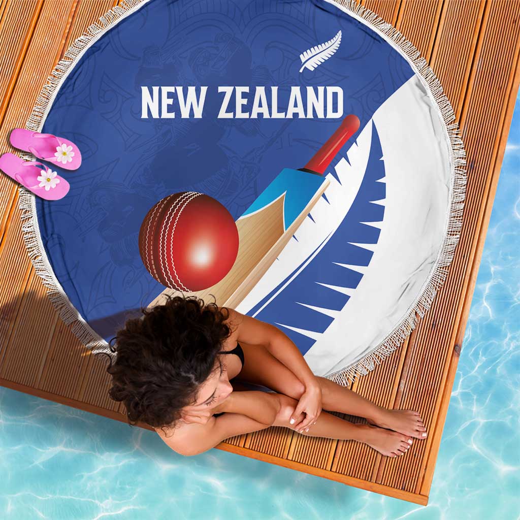 New Zealand Cricket Beach Blanket Kiwi Birds Haka Dance Blue Fern Sporty Style
