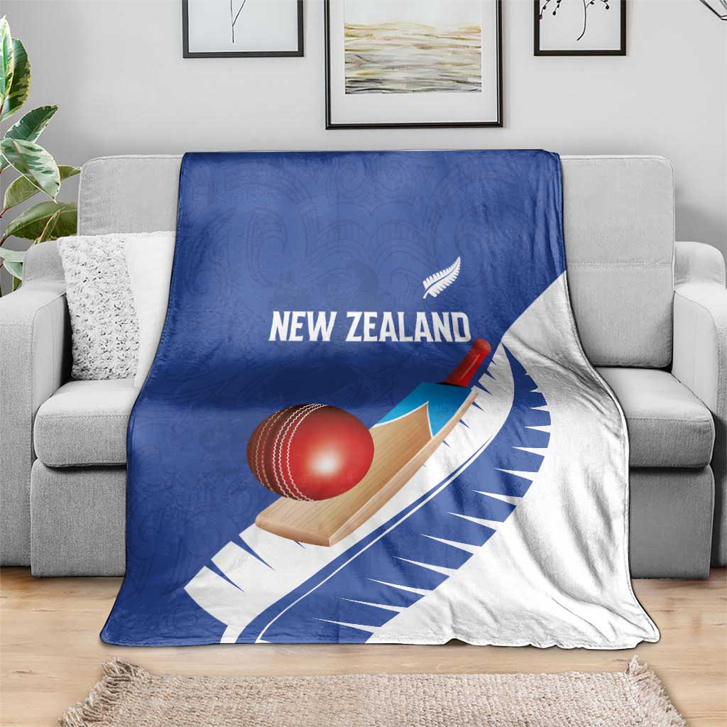 New Zealand Cricket Blanket Kiwi Birds Haka Dance Blue Fern Sporty Style