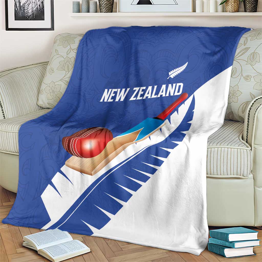 New Zealand Cricket Blanket Kiwi Birds Haka Dance Blue Fern Sporty Style