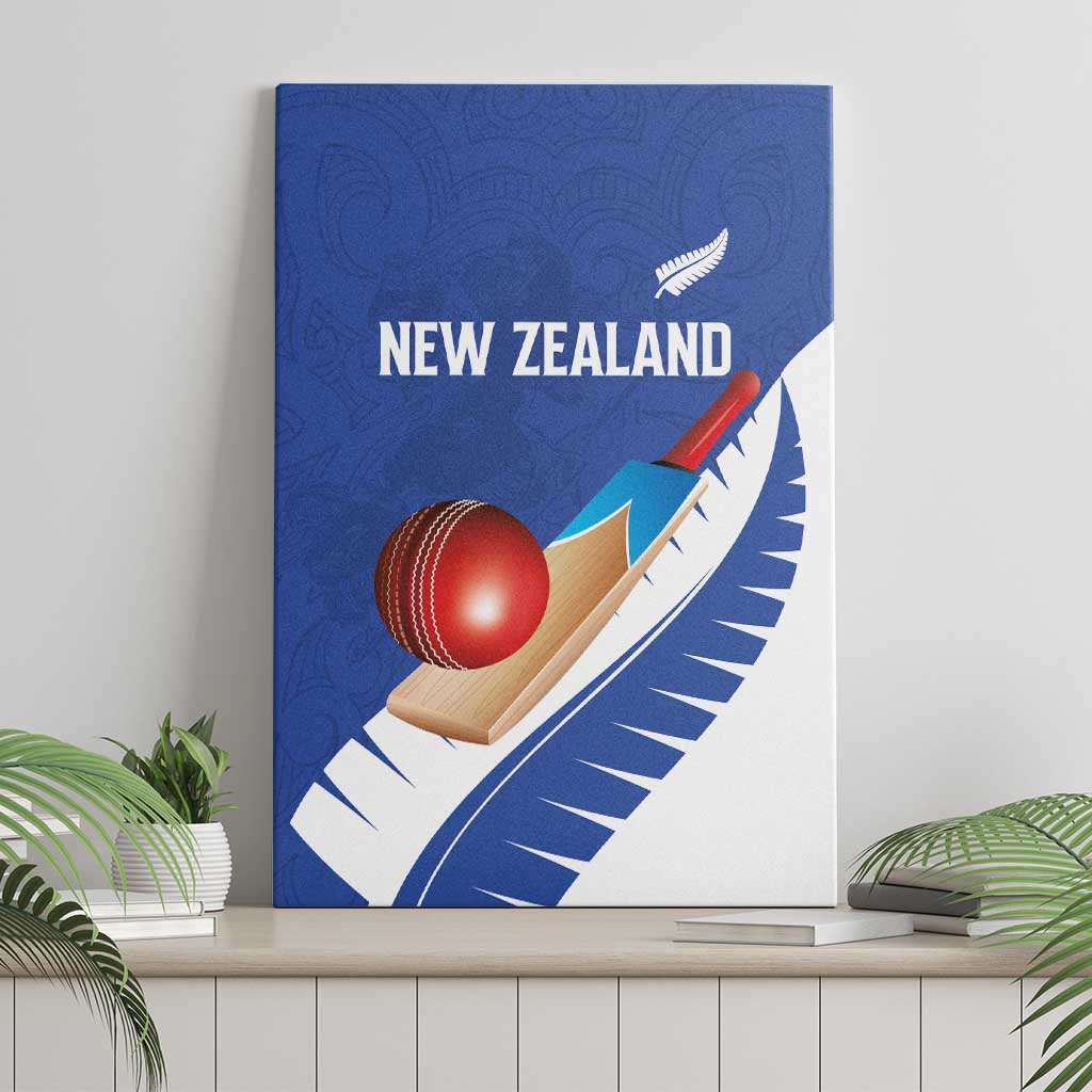 New Zealand Cricket Canvas Wall Art Kiwi Birds Haka Dance Blue Fern Sporty Style