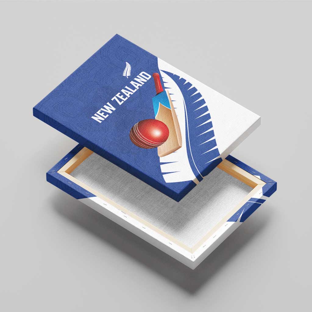 New Zealand Cricket Canvas Wall Art Kiwi Birds Haka Dance Blue Fern Sporty Style