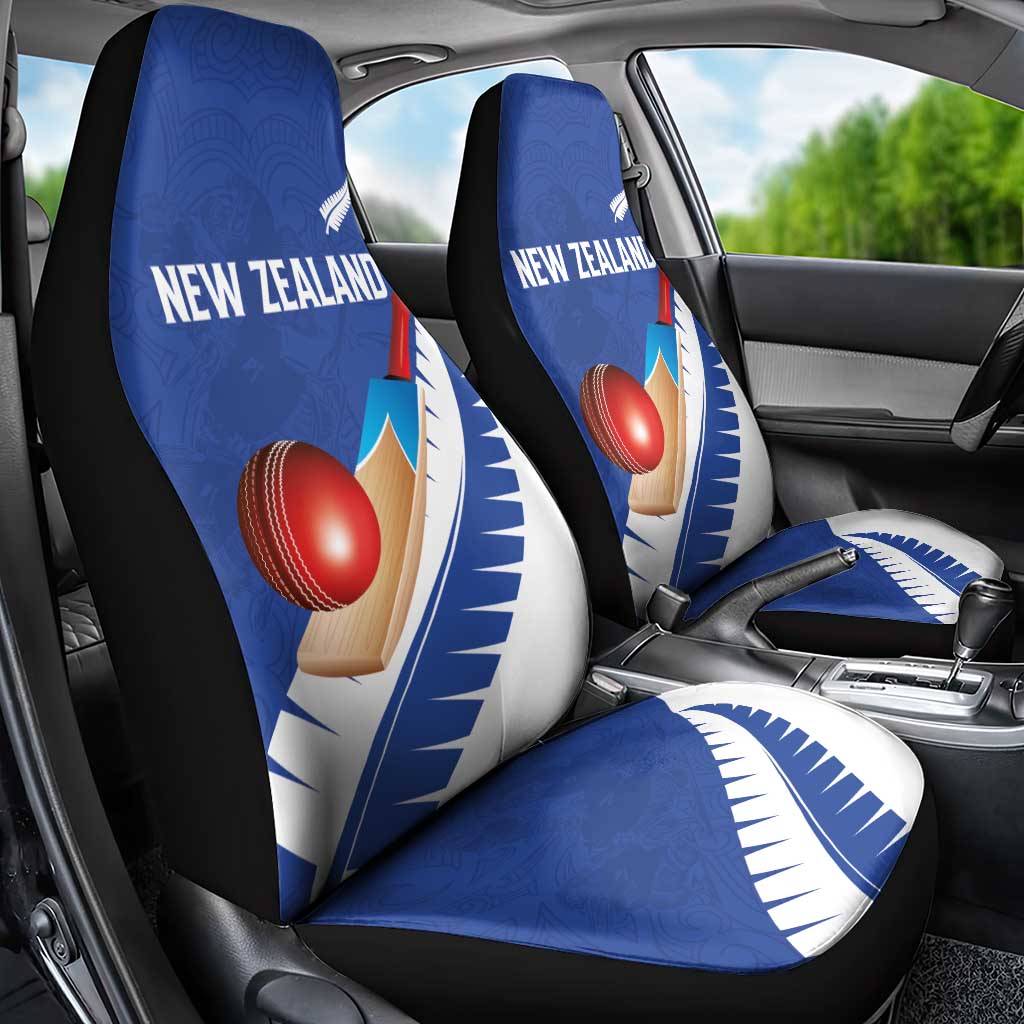New Zealand Cricket Car Seat Cover Kiwi Birds Haka Dance Blue Fern Sporty Style