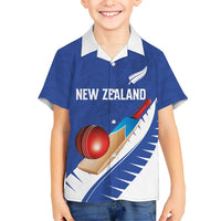 Custom New Zealand Cricket Family Matching Tank Maxi Dress and Hawaiian Shirt Kiwi Birds Haka Dance Blue Fern Sporty Style