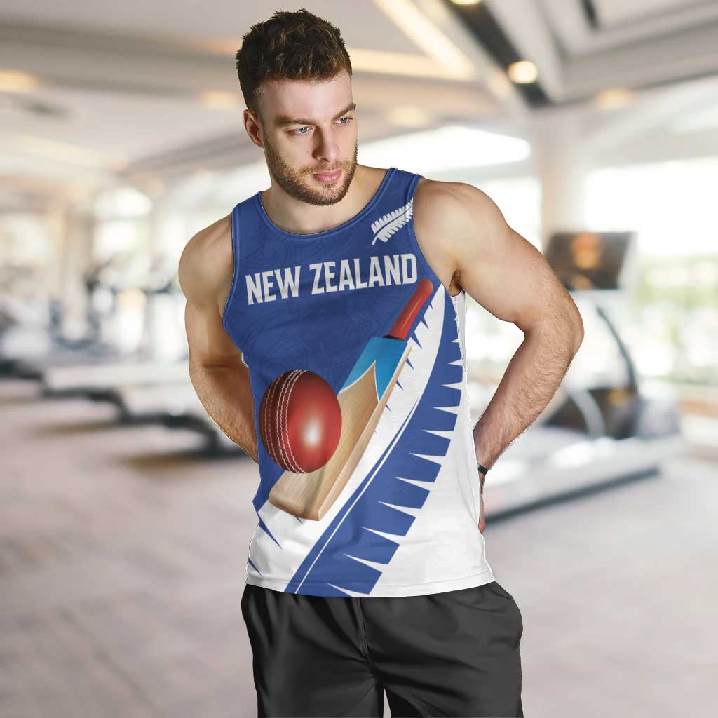 Custom New Zealand Cricket Men Tank Top Kiwi Birds Haka Dance Blue Fern Sporty Style
