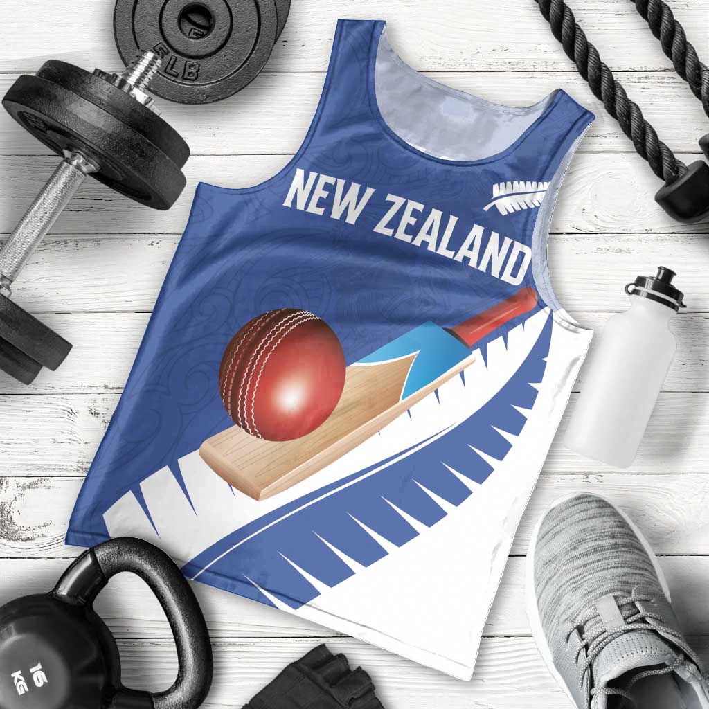 Custom New Zealand Cricket Men Tank Top Kiwi Birds Haka Dance Blue Fern Sporty Style
